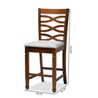 Set of 2 Lanier Fabric Upholstered Wood Counter Height Pub Chair Set Gray/Walnut - Baxton Studio: Polyester Fill, Spot Clean