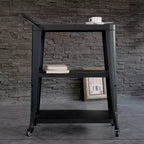 3 Tiered Harold Industrial Dining Cart with Wheels and Storage - AC Pacific: Stainless Steel, Space-Saving Design