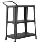 3 Tiered Harold Industrial Dining Cart with Wheels and Storage - AC Pacific: Stainless Steel, Space-Saving Design