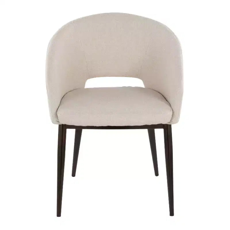 LumiSource Renee Noise Fabric Air Chair Copper Metal/Cream