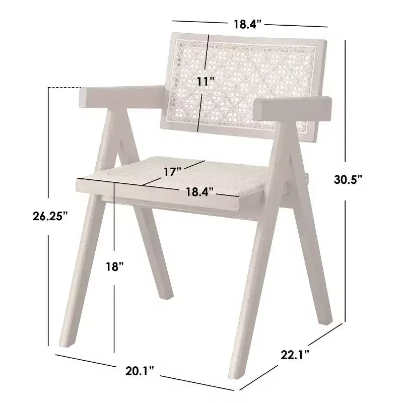 Buylateral 7pc Valentina Modern Dining Set 1 table 4 chairs 2 arm chairs Light Walnut