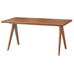 Buylateral 7pc Valentina Modern Dining Set 1 table 4 chairs 2 arm chairs Light Walnut