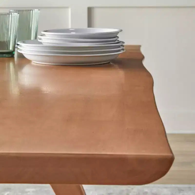Buylateral 7pc Valentina Modern Dining Set 1 table 4 chairs 2 arm chairs Light Walnut
