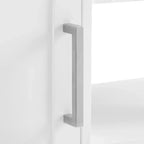 Tristan Open Kitchen Island Cart White/Natural - Crosley: Adjustable Shelves, Towel Bar, Mobile Design