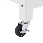 Tristan Open Kitchen Island Cart White/Natural - Crosley: Adjustable Shelves, Towel Bar, Mobile Design