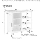 Tristan Open Kitchen Island Cart White/Natural - Crosley: Adjustable Shelves, Towel Bar, Mobile Design