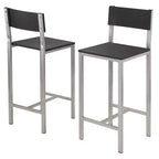 3pc Hanley Counter Height Dining Set with 2 Stools Metal/Black/Slate Gray - Winsome: Scandinavian Style, Wood Seat