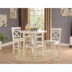Tartys Counter Height Drop Leaf Dining Table Wood/Cream - Acme Furniture