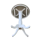 41" Bar Height Ronin Round Pedestal Table White/Heather Gray - International Concepts: Mid-Century Modern, Seats 2