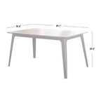 Lifestorey Rory Mid Century Modern Rectangular Dining Table Walnut/Black :MDF, Rubberwood Frame, Seats 4