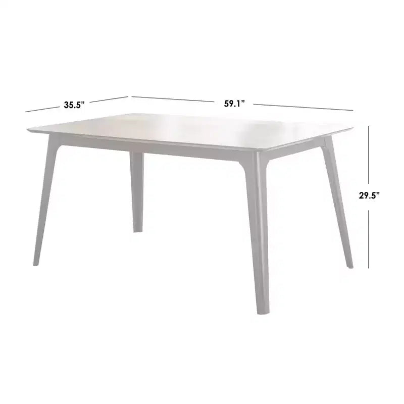 Lifestorey Rory Mid Century Modern Rectangular Dining Table Walnut/Black :MDF, Rubberwood Frame, Seats 4
