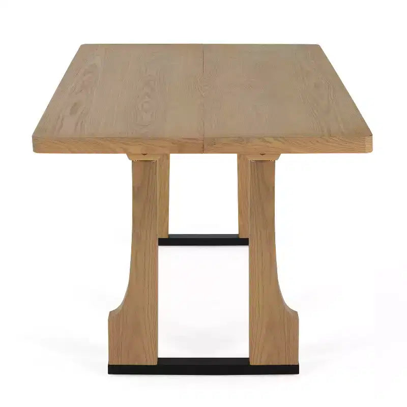 Christopher Knight Home Rowan Rustic 63" Dining Table with Double Pedestal Base Natural Ash