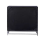 Powell Gordon Solid Wood and Natural Cane Black Metal Legs 3 Drawer Cabinet Black: Modern Farmhouse Style, Mango Surface