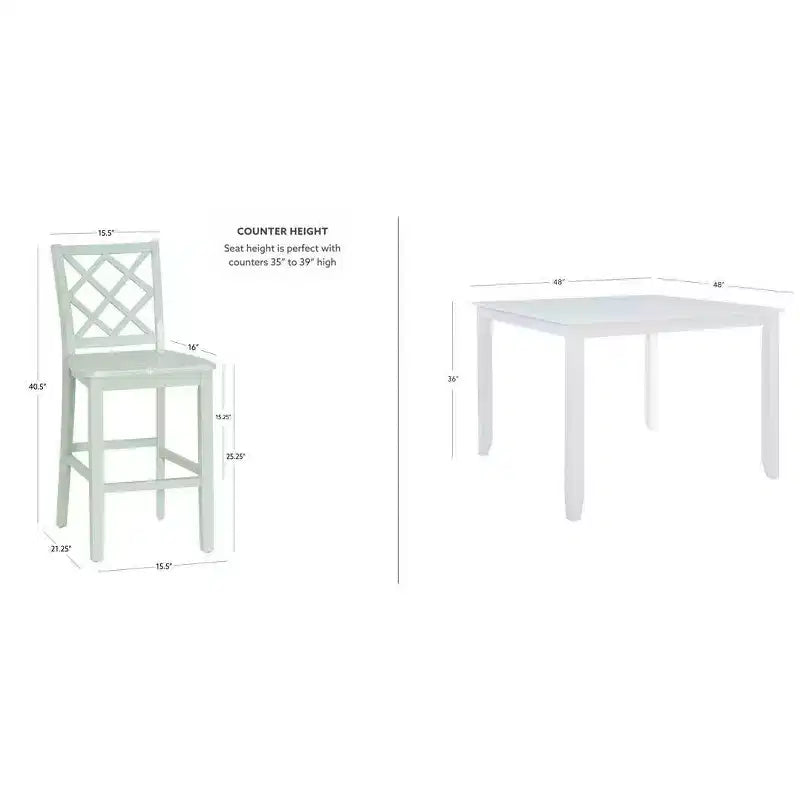 Powell 5pc Shelby Square Counter Height Dining Set Mint