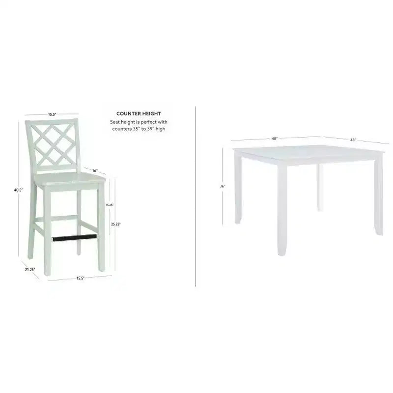 Powell 5pc Shelby Square Counter Height Dining Set Mint