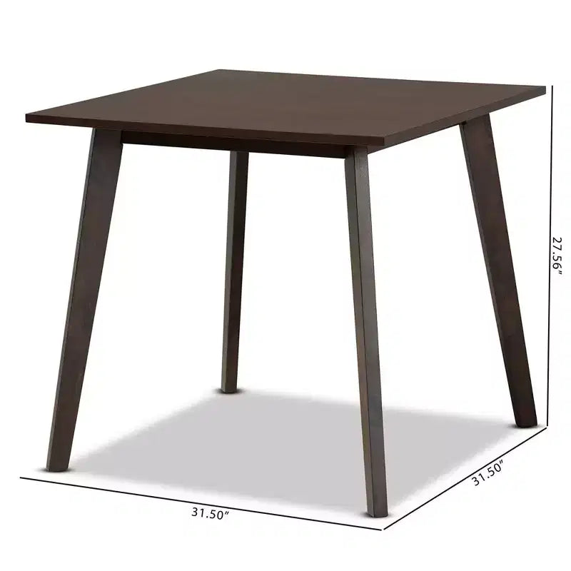 Britte Square Wood Dining Table Dark Brown - Baxton Studio