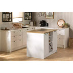 South Shore Toscano 6 Drawer Kitchen Island White/Maple