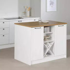 South Shore Toscano 6 Drawer Kitchen Island White/Maple