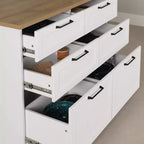 South Shore Toscano 6 Drawer Kitchen Island White/Maple