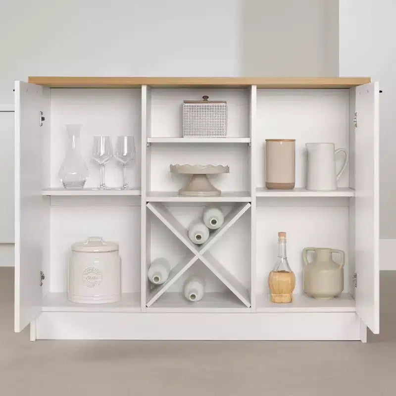 South Shore Toscano 6 Drawer Kitchen Island White/Maple