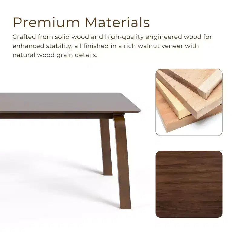 HOMES: Inside + Out 5pc Forest Wisp Mid-Century Modern Dining Room Set Walnut