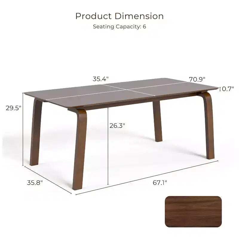 HOMES: Inside + Out 5pc Forest Wisp Mid-Century Modern Dining Room Set Walnut