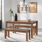 Buylateral 3pc Verdon Modern Farmhouse Dining Set with Bench Driftwood