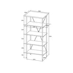 Wood and Metal Media Tower Bookcase Natural - Room Essentials™