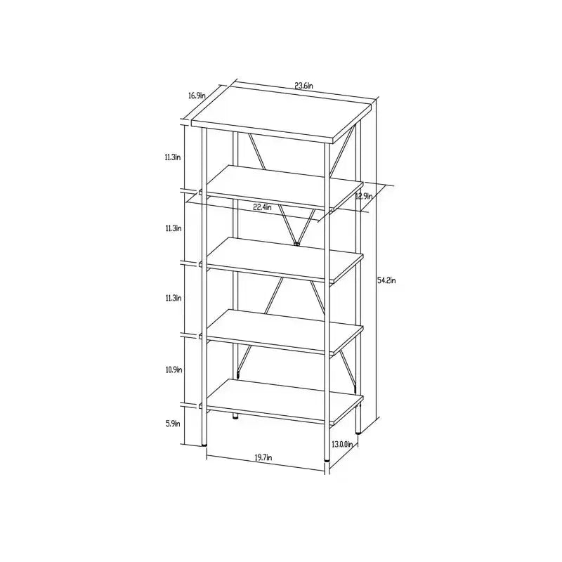 Wood and Metal Media Tower Bookcase Natural - Room Essentials™