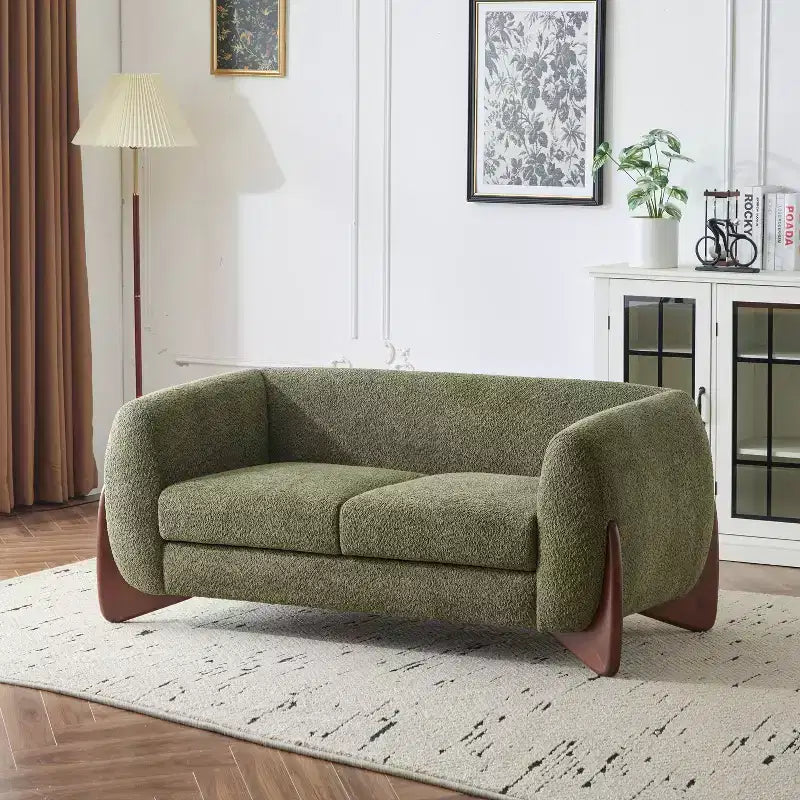 Christopher Knight Home James 63 " Boucle Fabric Loveseat Green