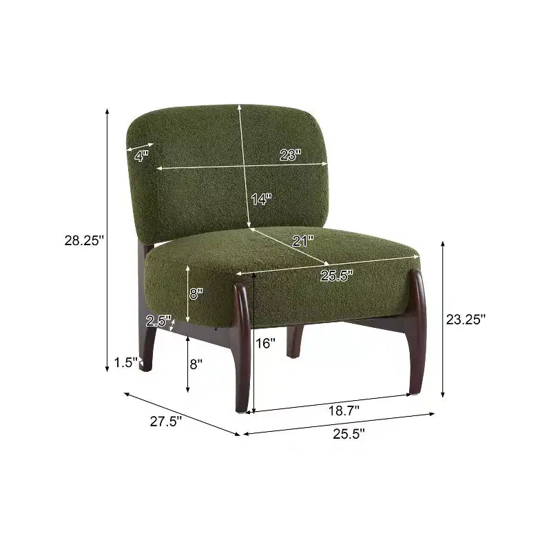 Christopher Knight Home Anna Modern Rubberwood Boucle Upholstered Accent Chair Green