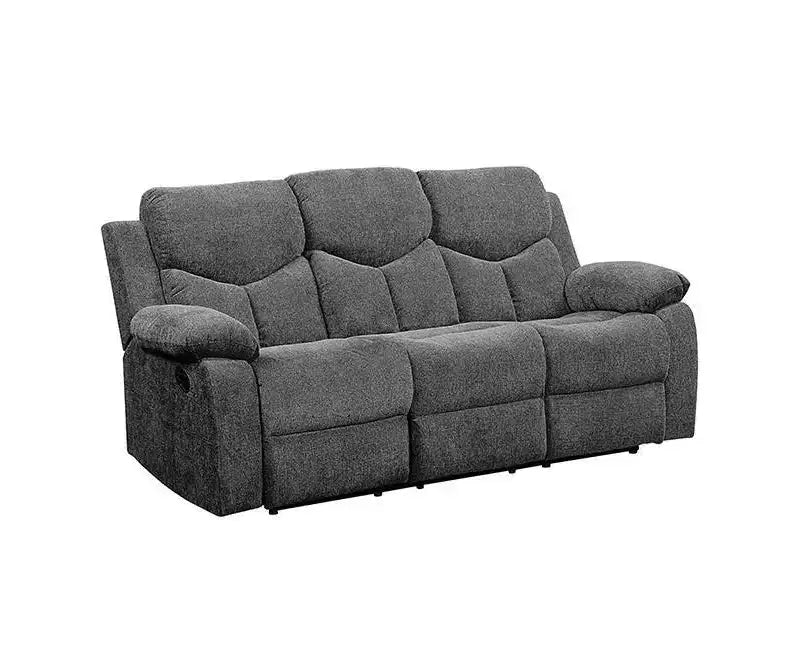 82" Kalen Sofa Gray Chenille - Acme Furniture: Upholstered Recliner, Includes 2 Accent Pillows
