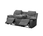 82" Kalen Sofa Gray Chenille - Acme Furniture: Upholstered Recliner, Includes 2 Accent Pillows