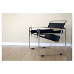 Jericho Leather Accent Chair Black - Baxton Studio: Faux Leather Upholstery, Steel Frame, No Assembly Required