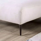 HOMES: Inside + Out Plumeria L Shaped Sectional Left Chaise with Feather Blend Cushions Linen White