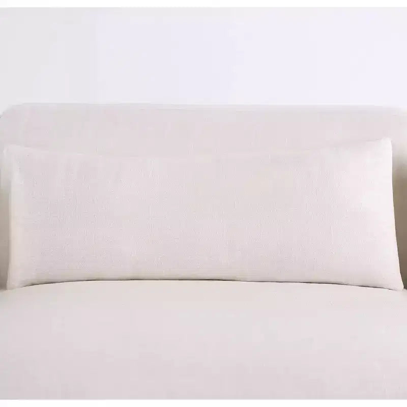 HOMES: Inside + Out Plumeria L Shaped Sectional Left Chaise with Feather Blend Cushions Linen White