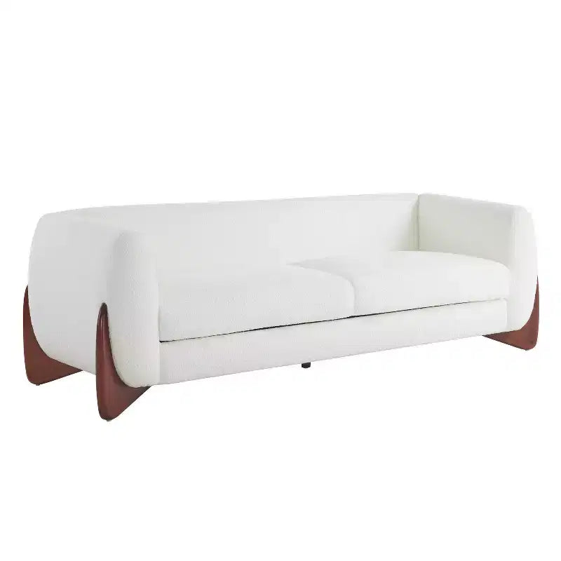 Christopher Knight Home Mia 82.75" Boucle Fabric 3 Seater Sofa Beige