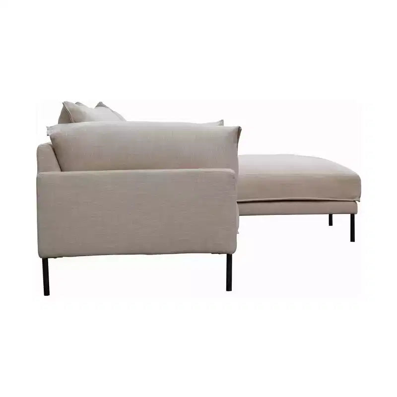 Sabula Sectional Right Sofa Sandy Beige - Alder Bay: Linen-Blend, Down Wrapped Cushions, Wood Frame