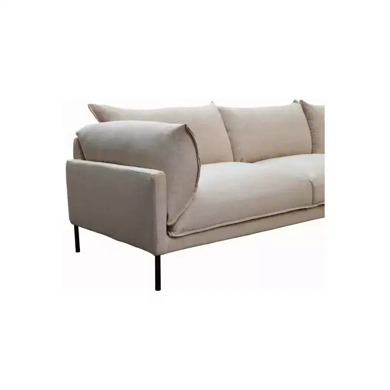 Sabula Sectional Right Sofa Sandy Beige - Alder Bay: Linen-Blend, Down Wrapped Cushions, Wood Frame