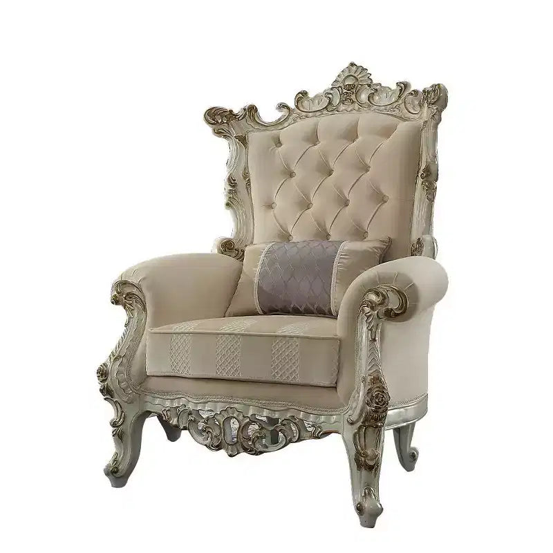 Acme Furniture 38" Picardy II Accent Chair Fabric/Antique Pearl