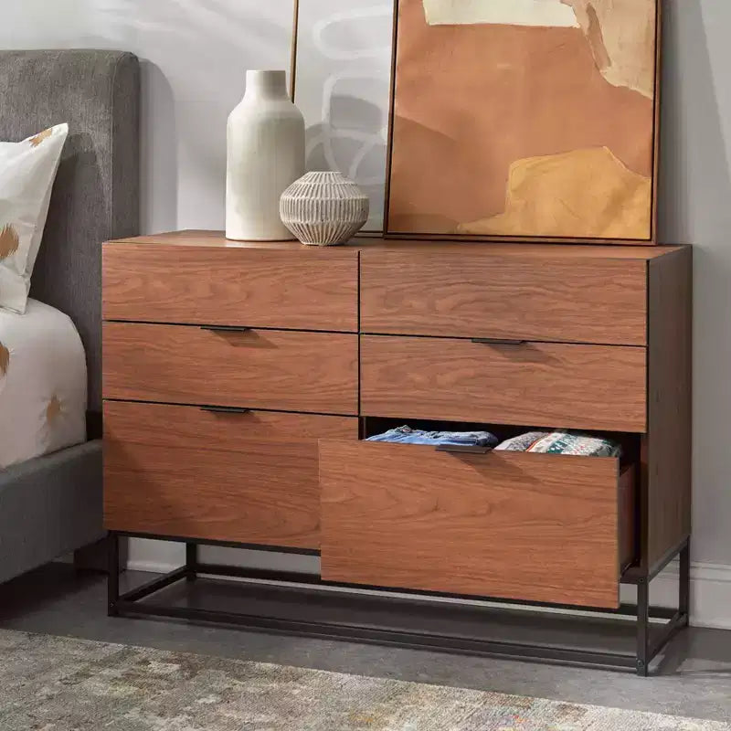 Buylateral Noble 6 Drawers Dresser Walnut