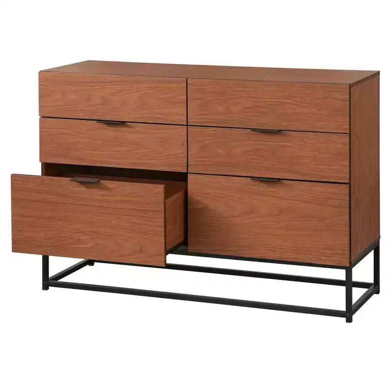 Buylateral Noble 6 Drawers Dresser Walnut