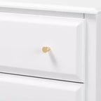 Baxton Studio 4 Drawer Naomi Wood Bedroom Chest White/Gold: Elegant Storage Solution with Anti-Tip Hardware