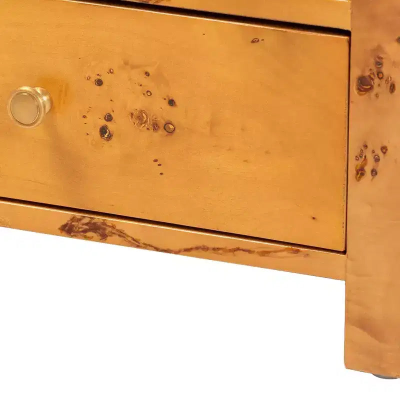 bali & pari Camira Wood 1 Drawer Nightstand Light Mappa Burl
