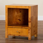 bali & pari Camira Wood 1 Drawer Nightstand Light Mappa Burl