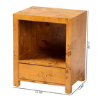bali & pari Camira Wood 1 Drawer Nightstand Light Mappa Burl
