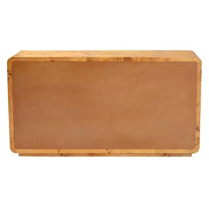 bali & pari Netra Real Burl Wood 6 Drawer Dresser Light Mappa Burl