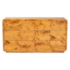 bali & pari Netra Real Burl Wood 6 Drawer Dresser Light Mappa Burl