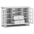 Normandy Tall TV Stand for TVs up to 60" White - WyndenHall: Adjustable Shelves, Pine & Plywood, Media Storage