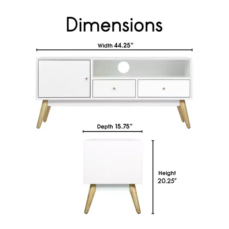 Lilou TV Stand for TVs up to 53" French White - Adore Decor